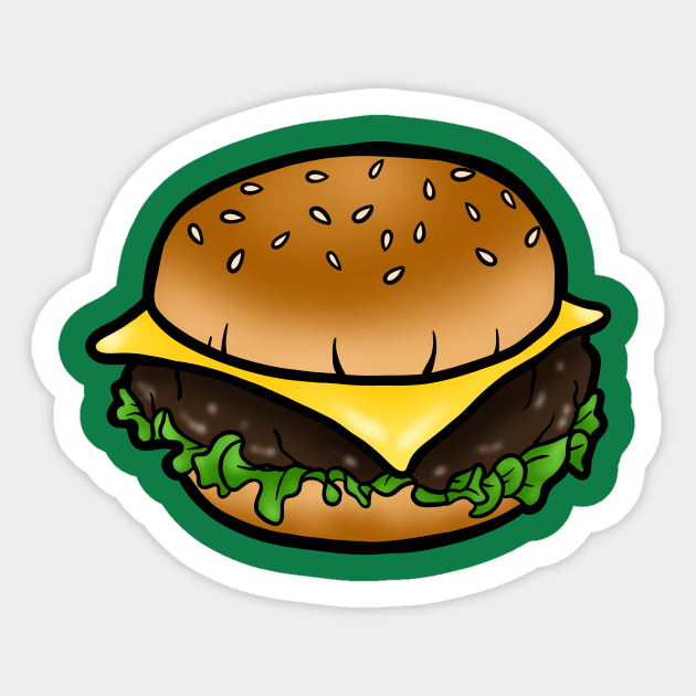 Mẫu sticker đồ ăn cute hình hamburger