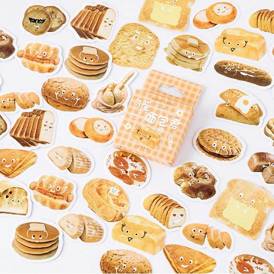 Mẫu sticker đồ ăn cute hình bánh mì