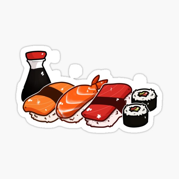 Mẫu sticker đồ ăn cute hình sushi