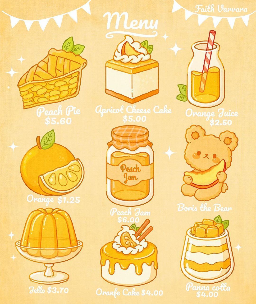 mẫu sticker đồ ăn cute được yêu thích