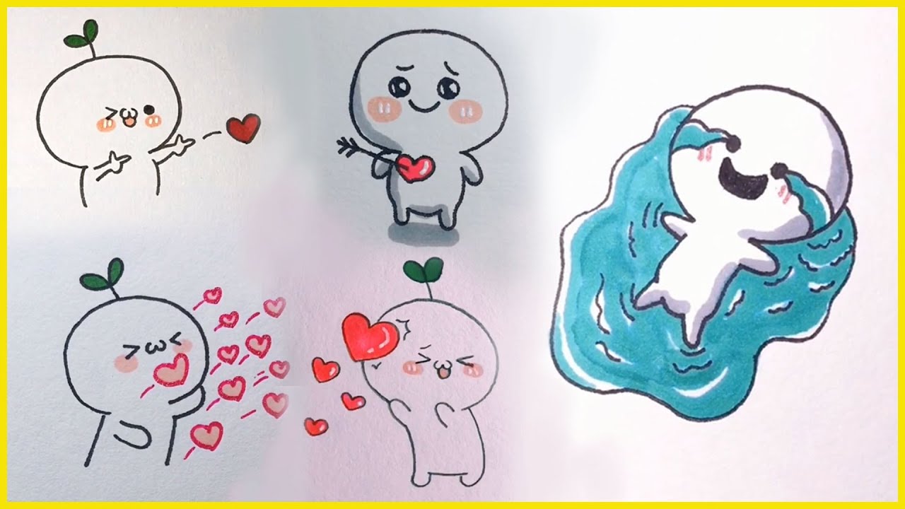 sticker cute dễ vẽ